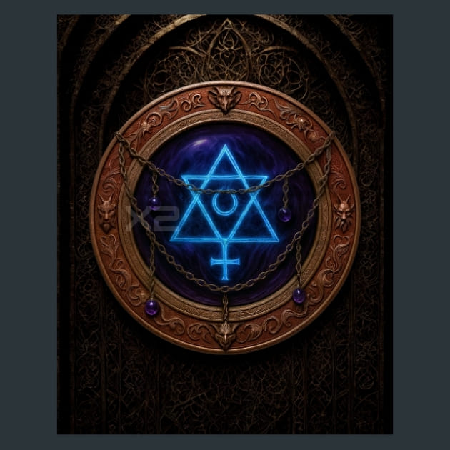 Glyph-Gothic-Alchemy Metal Wall Art and Desktop Mouse Pad by X2Metal