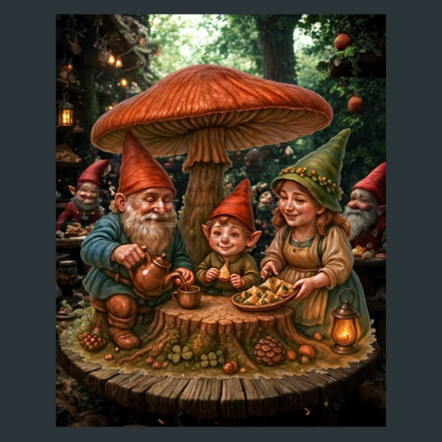 Gnome Family Metal Wall Art and Desktop Mouse Pad by X2Metal
