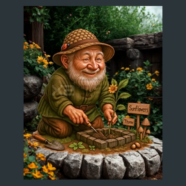 Gnome-Gardener-Magical-Forest-metal-prints-posters-mouse-pads
