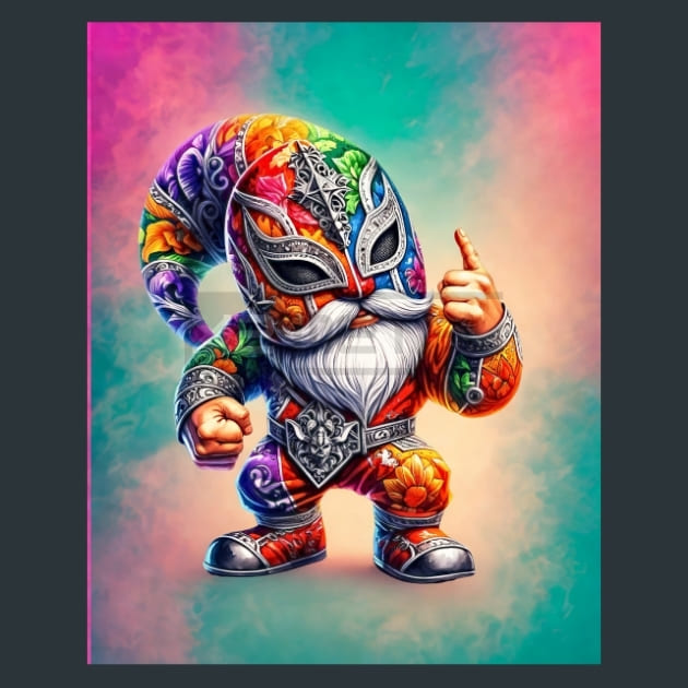 Gnome Luchadores 11 Metal Wall Art and Desktop Mouse Pad by X2Metal