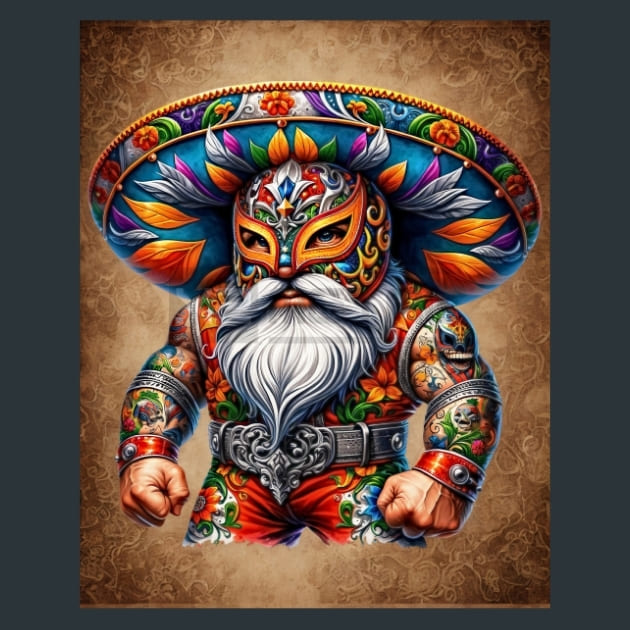 Gnome Luchadores 12 Metal Wall Art and Desktop Mouse Pad by X2Metal