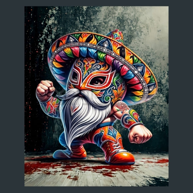 Gnome Luchadores 13 Metal Wall Art and Desktop Mouse Pad by X2Metal
