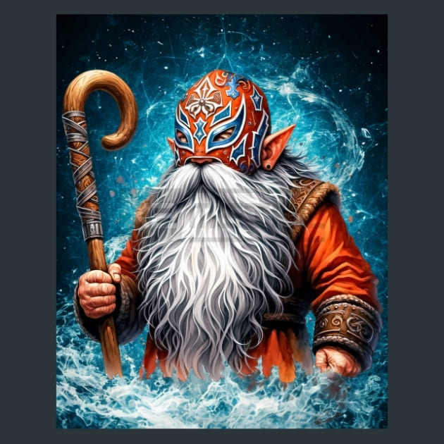 Gnome Luchadores 2 Metal Wall Art and Desktop Mouse Pad by X2Metal