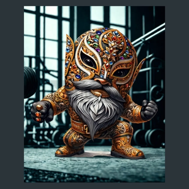 Gnome Luchadores 5 Metal Wall Art and Desktop Mouse Pad by X2Metal