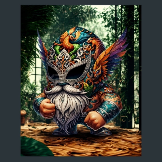 Gnome Luchadores 6 Metal Wall Art and Desktop Mouse Pad by X2Metal