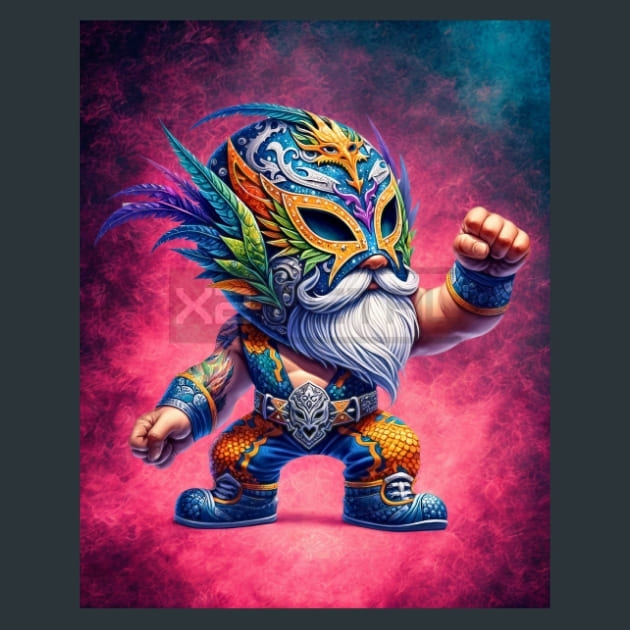 Gnome Luchadores 7 Metal Wall Art and Desktop Mouse Pad by X2Metal