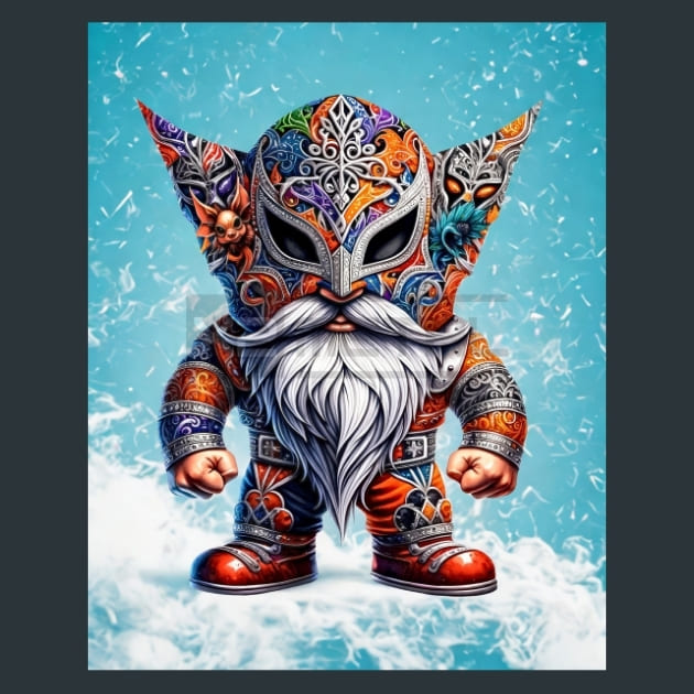 Gnome Luchadores 9 Metal Wall Art and Desktop Mouse Pad by X2Metal