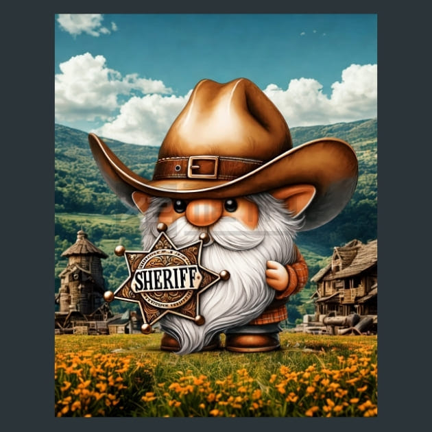 Gnome Wild West 11 Metal Wall Art and Desktop Mouse Pad by X2Metal