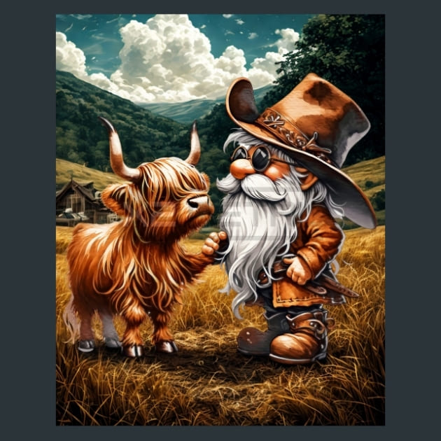 Gnome Wild West 5 Metal Wall Art and Desktop Mouse Pad by X2Metal