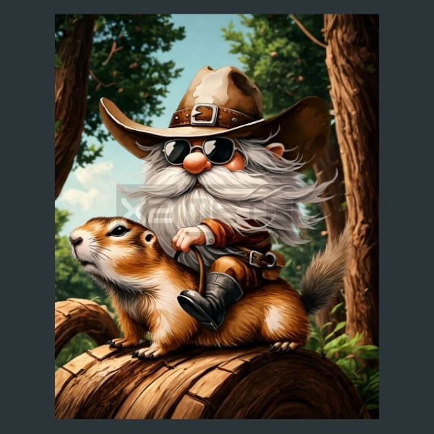 Gnome Wild West 8 Metal Wall Art and Desktop Mouse Pad by X2Metal