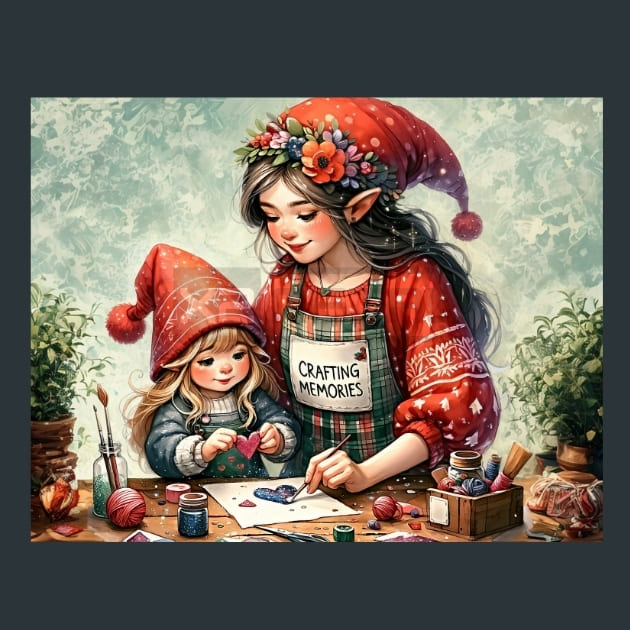 Gnome Girl Hugs 11 Metal Wall Art and Desktop Mouse Pad by X2Metal