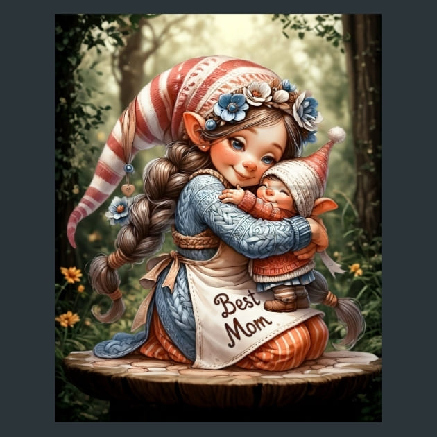 Gnome Girl Hugs 3 Metal Wall Art and Desktop Mouse Pad by X2Metal