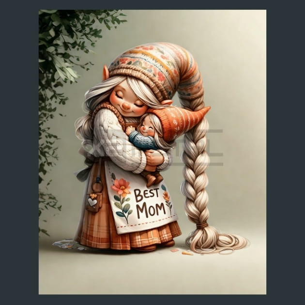 Gnome Girl Hugs 5 Metal Wall Art and Desktop Mouse Pad by X2Metal