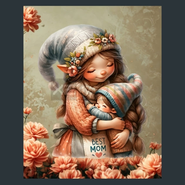 Gnome Girl Hugs 6 Metal Wall Art and Desktop Mouse Pad by X2Metal