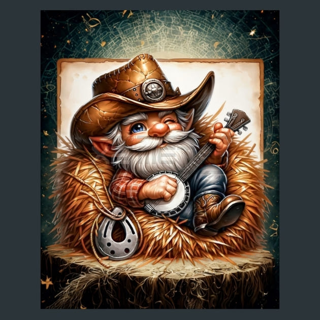 Gnomes Wild West 11 Metal Wall Art and Desktop Mouse Pad by X2Metal