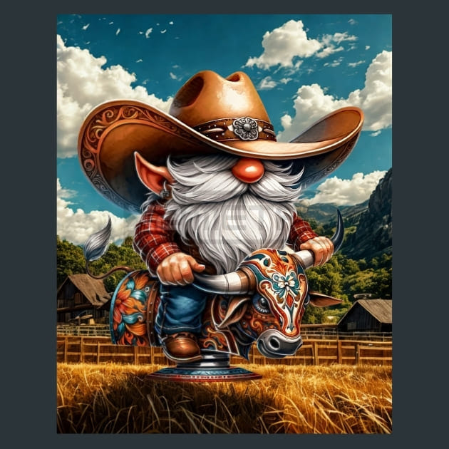 Gnomes Wild West 15 Metal Wall Art and Desktop Mouse Pad by X2Metal