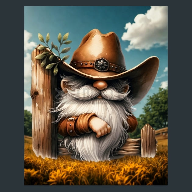 Gnomes Wild West 16 Metal Wall Art and Desktop Mouse Pad by X2Metal
