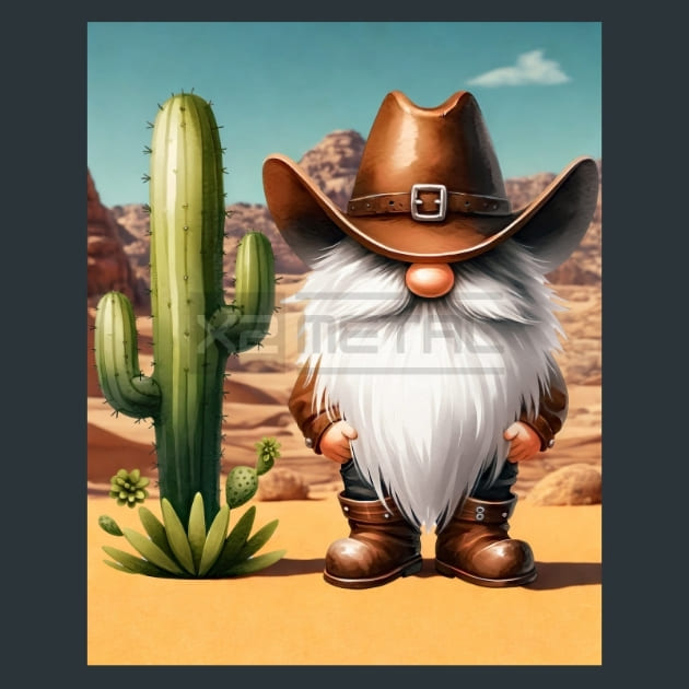 Gnomes Wild West 20 Metal Wall Art and Desktop Mouse Pad by X2Metal