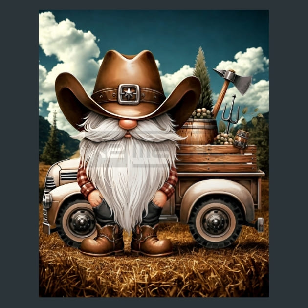 Gnomes Wild West 3 Metal Wall Art and Desktop Mouse Pad by X2Metal