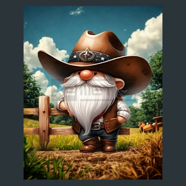 Gnomes Wild West 6 Metal Wall Art and Desktop Mouse Pad by X2Metal