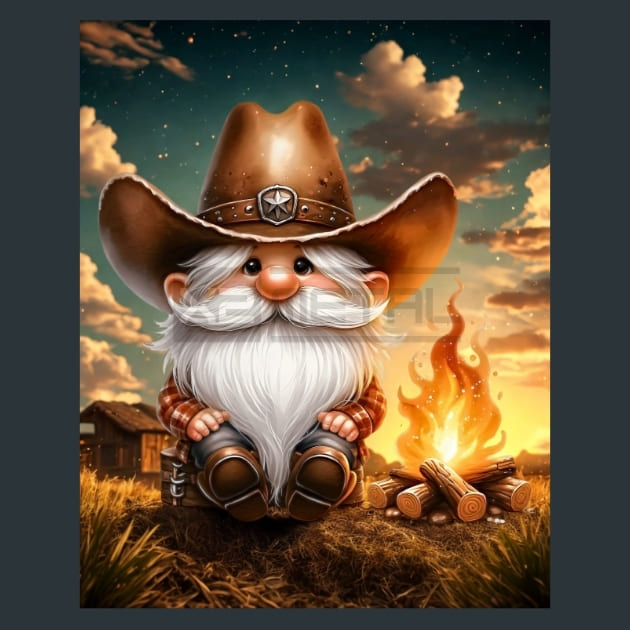 Gnomes Wild West 7 Metal Wall Art and Desktop Mouse Pad by X2Metal