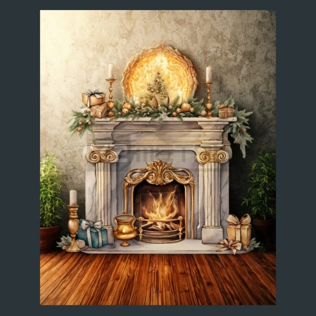 Gold Christmas 37 Metal Wall Art and Desktop Mouse Pad by X2Metal