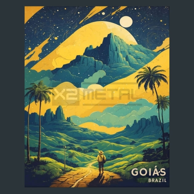 Gois Brazil Starry night Metal Wall Art and Desktop Mouse Pad by X2Metal