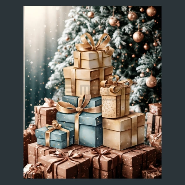 Gold Christmas 17 Metal Wall Art and Desktop Mouse Pad by X2Metal