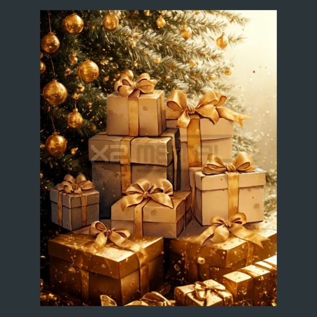 Gold Christmas Metal Prints, Posters And – Metal Print &amp; Mouse Pad | ChromaLuxe | Made in Iowa USA