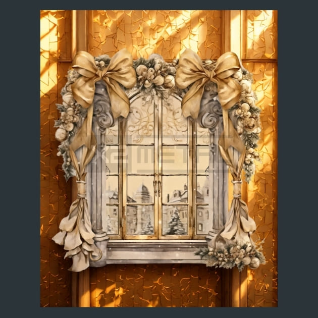 Gold Christmas 3 Metal Wall Art and Desktop Mouse Pad by X2Metal