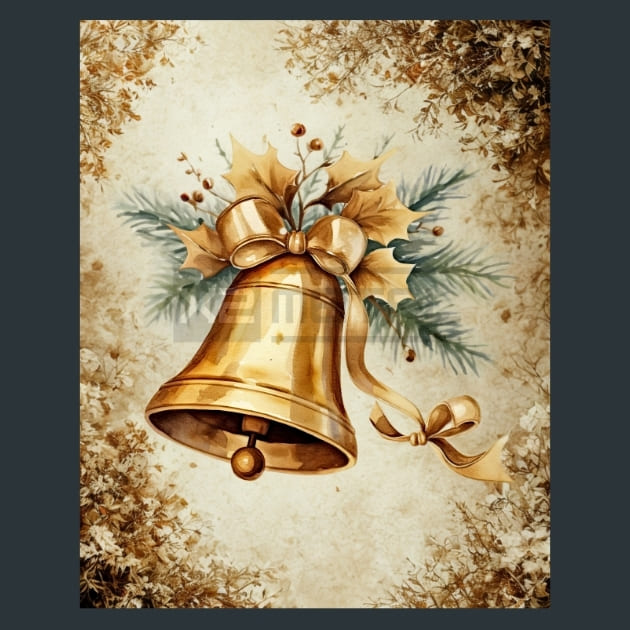 Gold Christmas 43 Metal Wall Art and Desktop Mouse Pad by X2Metal