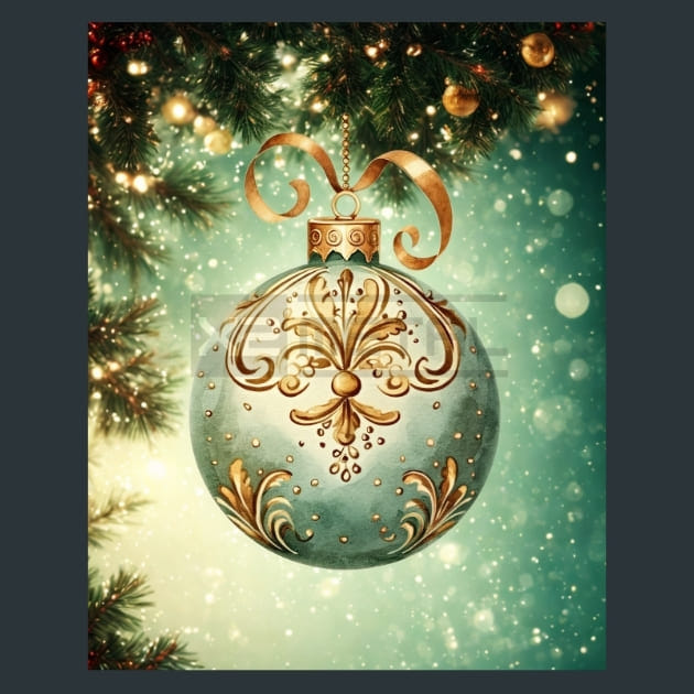 Gold Christmas 44 Metal Wall Art and Desktop Mouse Pad by X2Metal