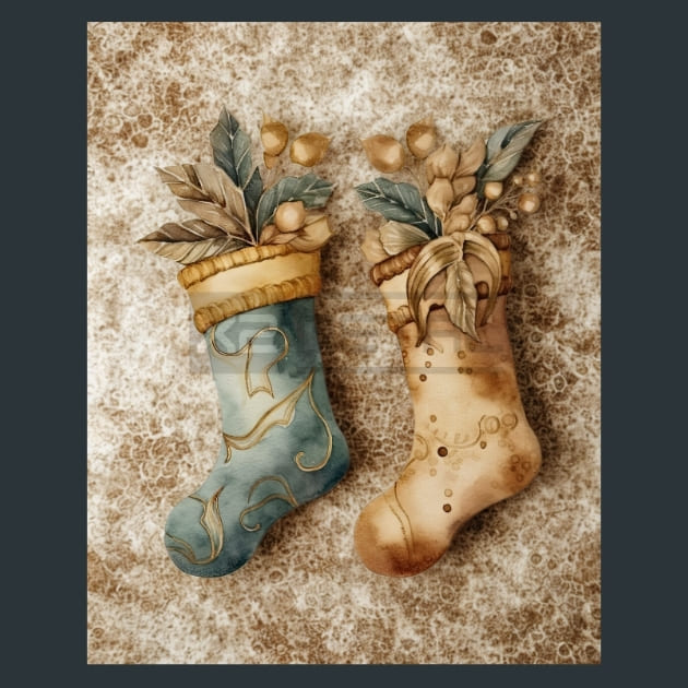 Gold Christmas 7 Metal Wall Art and Desktop Mouse Pad by X2Metal