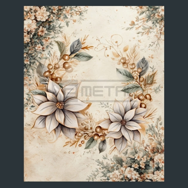 Gold Christmas 8 Metal Wall Art and Desktop Mouse Pad by X2Metal