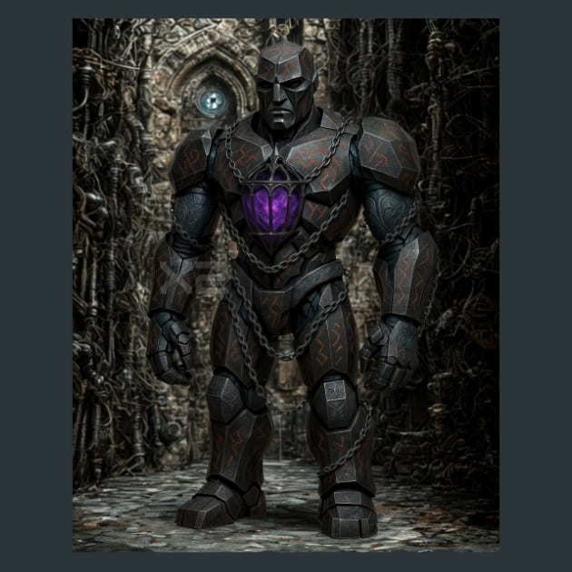 Golem-Gothic Alchemy Metal Wall Art and Desktop Mouse Pad by X2Metal