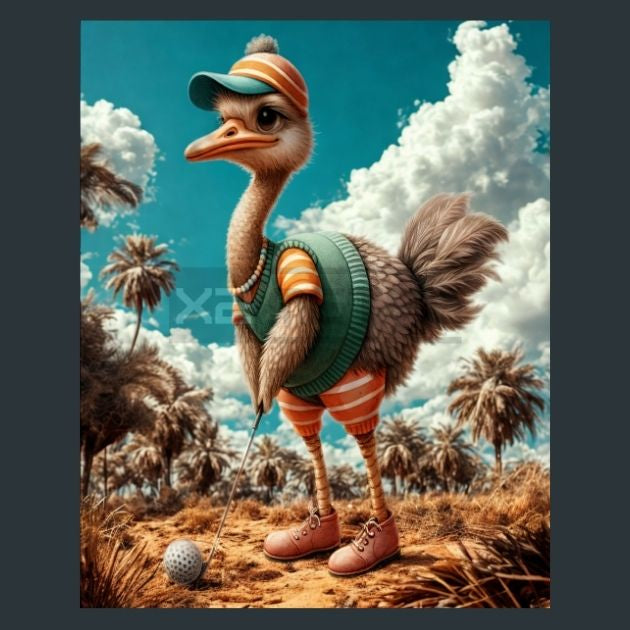 Golf-Ostrich-21-Metal-Prints