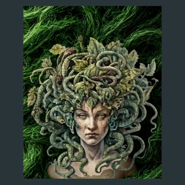 Gorgon Metal Wall Art and Desktop Mouse Pad by X2Metal