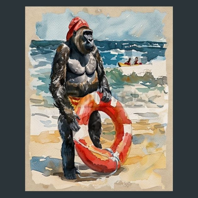 Gorillas 25 Metal Wall Art and Desktop Mouse Pad by X2Metal
