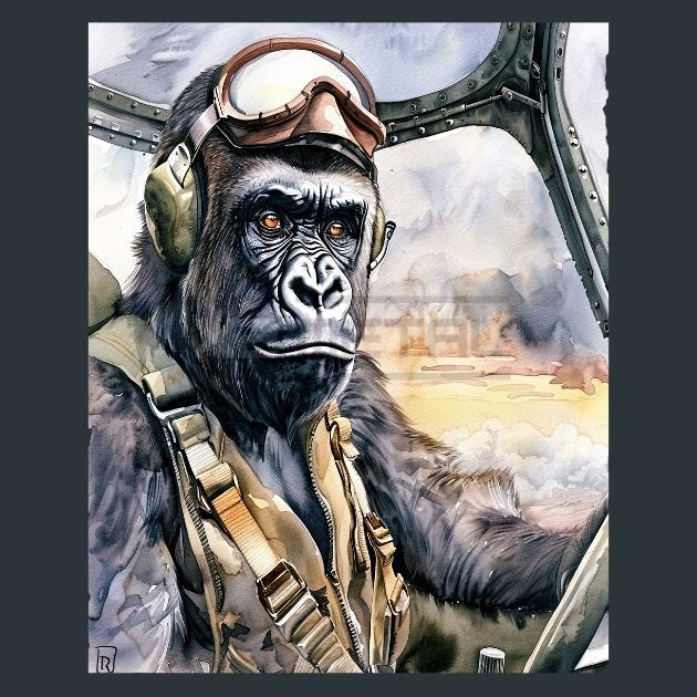 Gorillas 34 Metal Wall Art and Desktop Mouse Pad by X2Metal