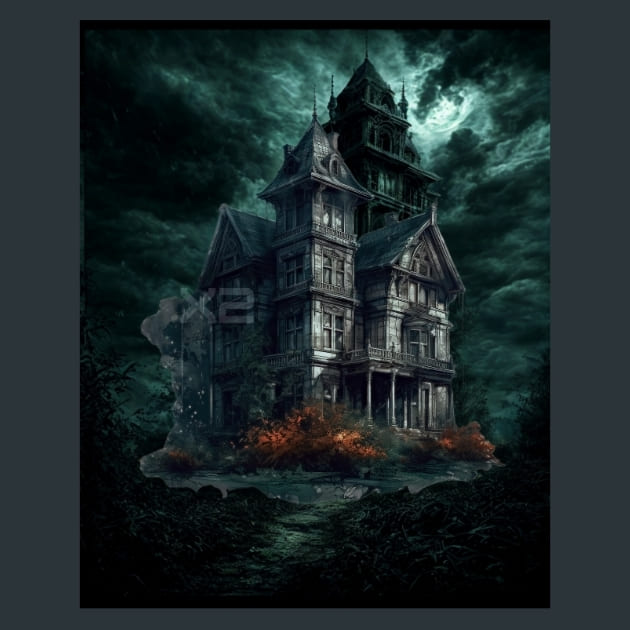 Gothic Mansion 2 Metal Wall Art and Desktop Mouse Pad by X2Metal