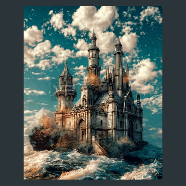 Gothic Mansion 5 Metal Wall Art and Desktop Mouse Pad by X2Metal