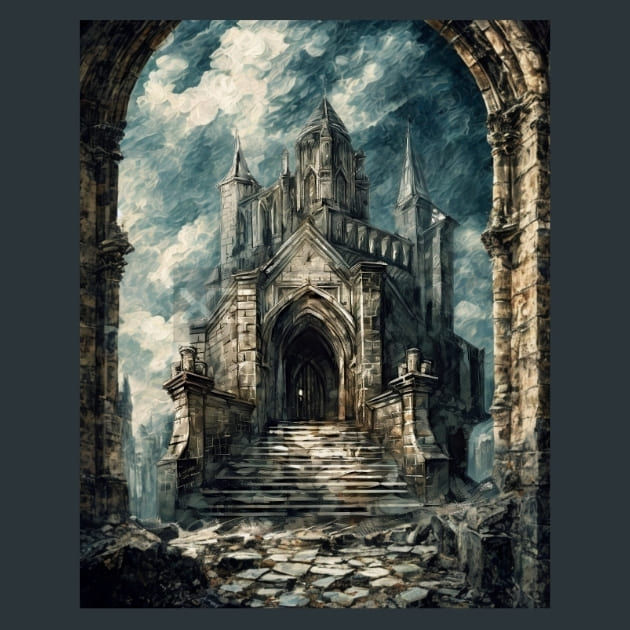Gothic Mansion 8 Metal Wall Art and Desktop Mouse Pad by X2Metal