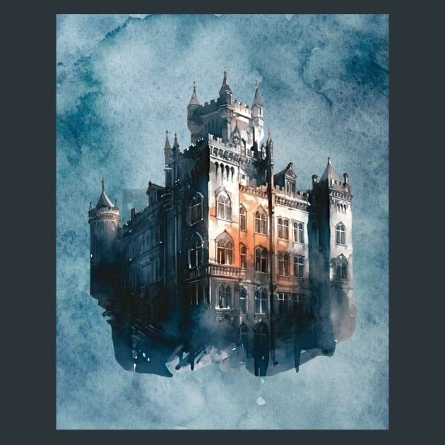 Gothic Mansion 9 Metal Wall Art and Desktop Mouse Pad by X2Metal