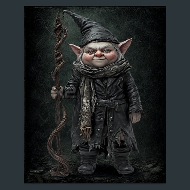 Gothic Mystic Gnomes 1 Metal Wall Art and Desktop Mouse Pad by X2Metal