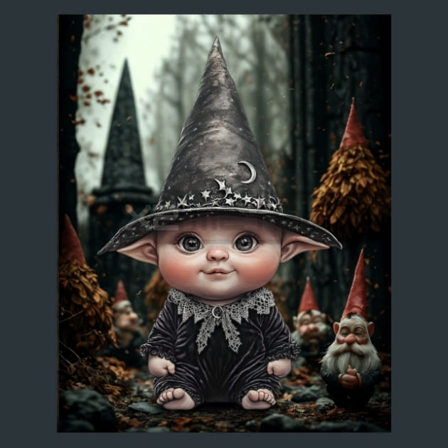 Gothic Mystic Gnomes 2 Metal Wall Art and Desktop Mouse Pad by X2Metal