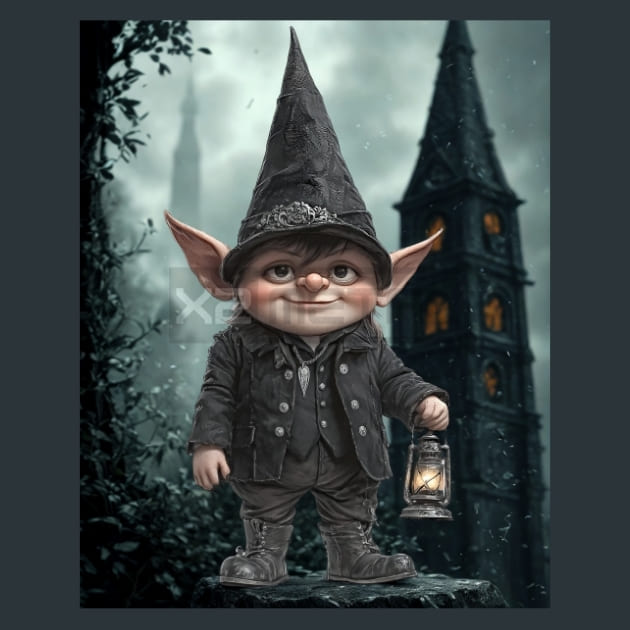 Gothic Mystic Gnomes 22 Metal Wall Art and Desktop Mouse Pad by X2Metal