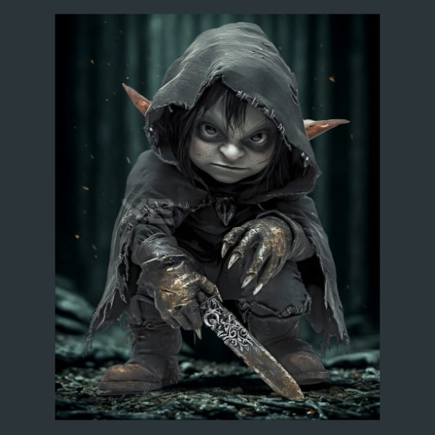 Gothic Mystic Gnomes 29 Metal Wall Art and Desktop Mouse Pad by X2Metal