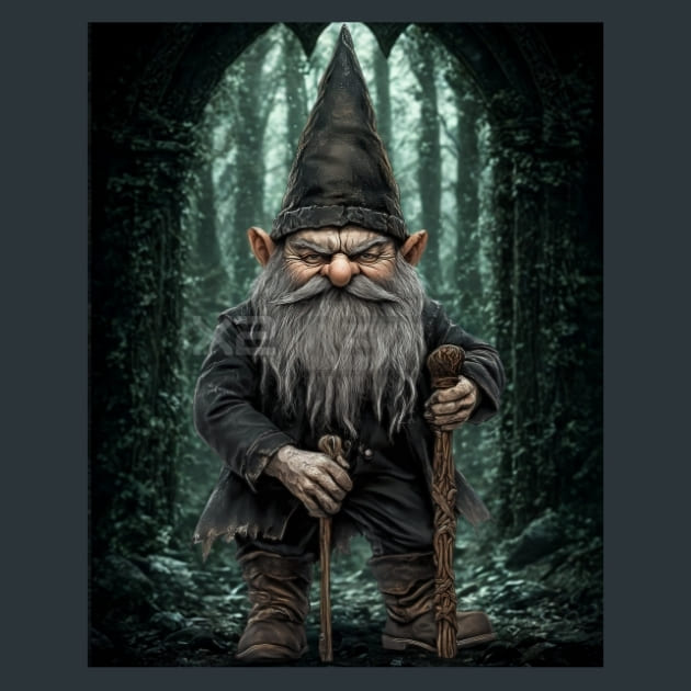 Gothic Mystic Gnomes 5 Metal Wall Art and Desktop Mouse Pad by X2Metal