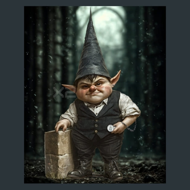 Gothic Mystic Gnomes 8 Metal Wall Art and Desktop Mouse Pad by X2Metal