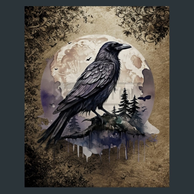 Gothic-Raven-13-metal-prints-posters-mouse-pads